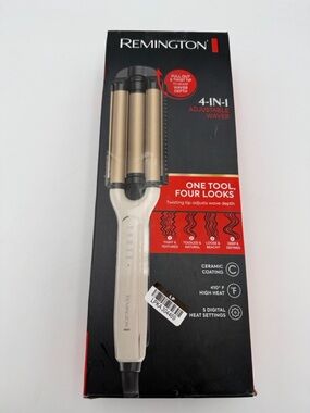 Remington Pro 4-in-1 Adjustable Hair Waver, Ceramic, 5 Heat Settings